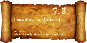 Tamaskovics Botond névjegykártya